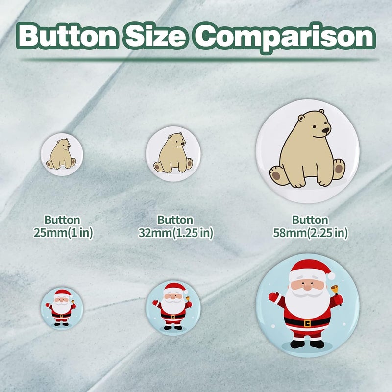Mostme 200 Sets 2.25 inch Button Maker Supplies, 58mm Button Supplies Parts Badge Part, Buttons Making Supplies, Includes Metal Pin Back Cover, Metal Shells, Blank Paper&Clear Film - Image 5